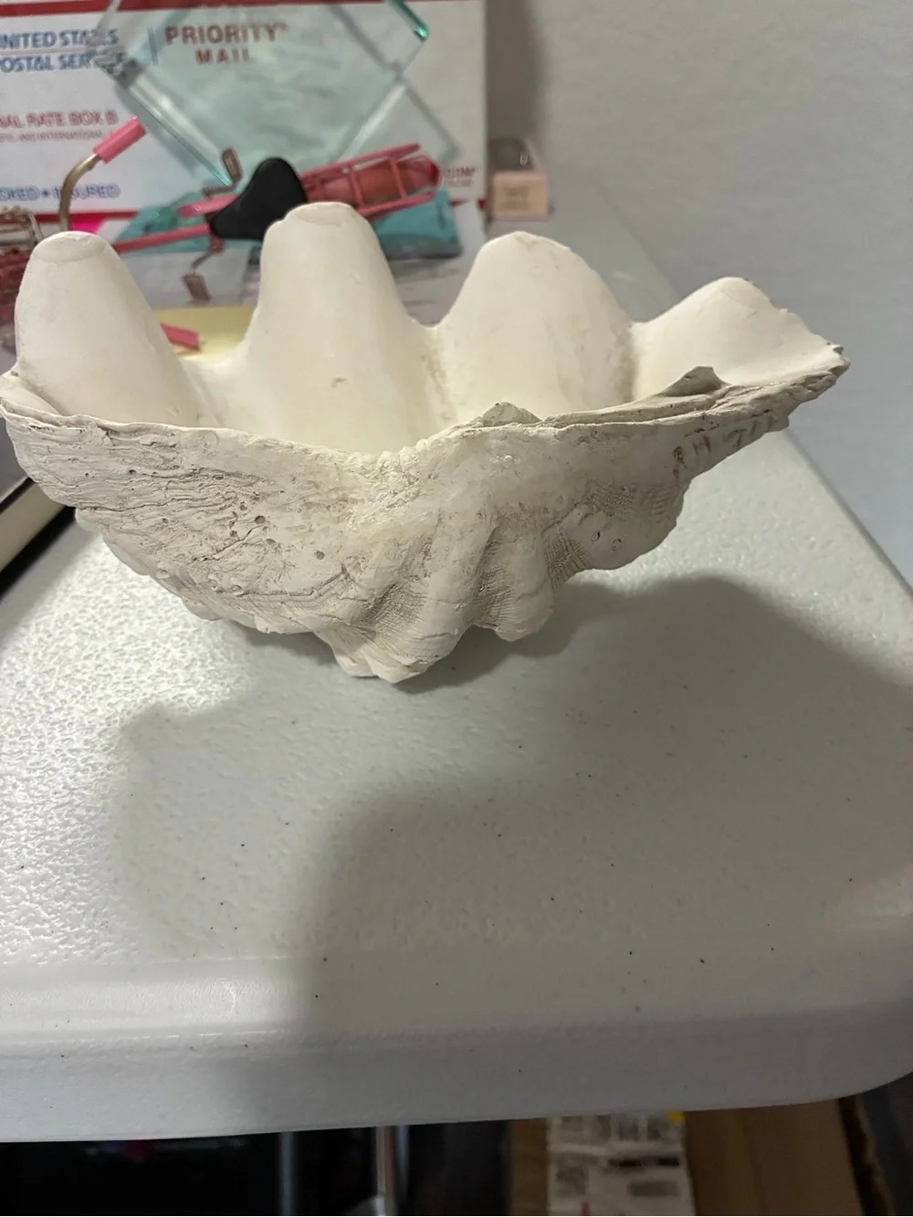 White Shell-Shaped Decorative Accent Bowl - Coastal Home Accent
